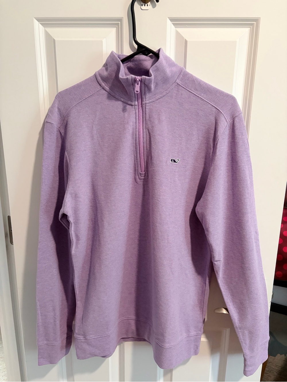 Vineyard Vines Lavender Quarter-Zip Turtleneck Sweater